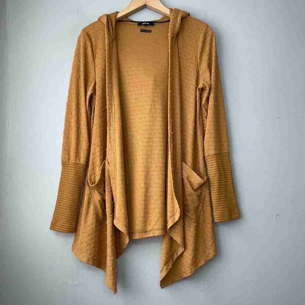 Cato Mustard Hooded Cardigan